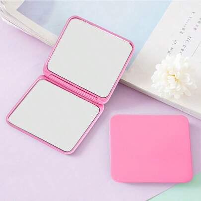 便携式折叠化妆镜，公主风迷你化妆镜，简约双面手持小方镜，化妆必备，方便携带，化妆品，价格实惠，房间装饰，梳妆台，旅行，卧室，化妆配件，镜子，化妆镜，迷你镜，便携镜，小镜子，手持镜，价格实惠，圣诞礼物，化妆品，化妆工具，便宜好物，礼物，女士礼物，圣诞礼物