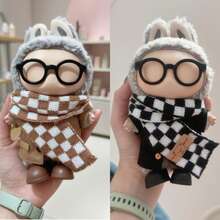 17厘米拉布布娃娃秋季风衣 | 1/2代校园风格 + 时尚眼镜 | 迷你包包饰品 & 开学季礼物 - 彩色 - 查看 1