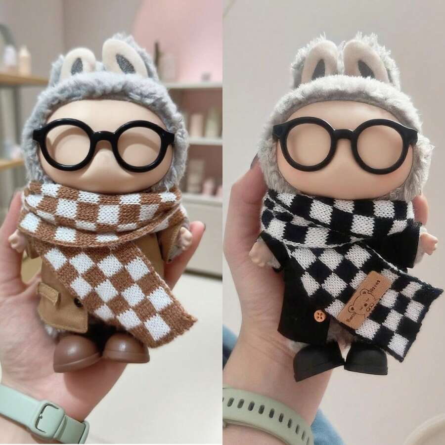 17厘米拉布布娃娃秋季风衣 | 1/2代校园风格 + 时尚眼镜 | 迷你包包饰品 & 开学季礼物 - 彩色 - 查看 1