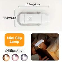 VOLACI 1 pieza Luz de lectura recargable USB mini - Portátil, luz cálida y fresca, cuidado de los ojos, 3 niveles de brillo Adjustable, libro con clip, diseño ahorra espacio, adecuado para lectores nocturnos, recargable para lectura, trabajo, dormitorio, lámpara Dorm - Multicolor - Ver 11
