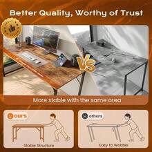 47 X 24 Inch Computer Desk With Deeper Desktop Gaming Office Writing Work Desk For Home Office Study Bedroom Work From Home Metal Frame Rustic Brown - Nâu mộc mạc - Xem 6