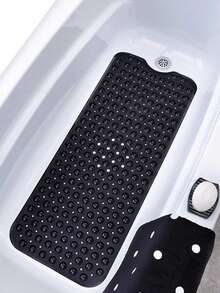 1pc 40x100cm Bath Mat With Suction Cups And Drain Holes, Textured For Increased Grip And Comfort, Handwash Shower Mat - Bathroom Accessory Bathroom Decor Summer Bathroom Accessories