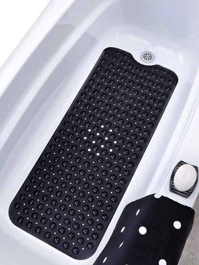 1 pezzo Tappetino da bagno da 40x100cm con ventose e fori di scarico, texture per una presa e comodità maggiori, tappetino doccia lavabile a mano - accessorio bagno, decorazione bagno, accessori per il bagno estivo