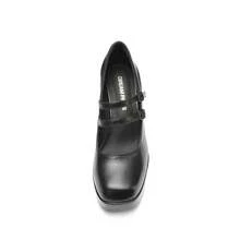 Women's Platform Mary Jane High Chunky Closed Square-Toe Heels Block Double Strap Dress Pumps Y2K Fashion Party Dating Shoes - 黑PU - 查看 6