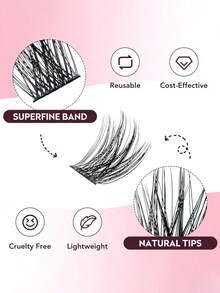 168 件 C 卷睫毛簇套装蓬松睫毛延长套装浓密簇状睫毛延长套装带粘合和密封睫毛涂抹器混合款式单根睫毛套装