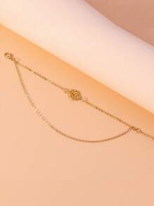 1 件时尚花卉双层空心玫瑰手链