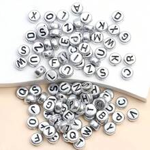 200pcs Silver-Color English Letter Beads, DIY Jewelry Accessories - Silver - View 1
