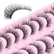 M10 Pairs Wispy False Eyelashes With Clear Band 14MM Fluffy Cat Eye Lashes Natural Look 3D MinkStyle Strip Lashes Lightweight Fake Eyelashes For Everyday Makeup8001 - 1 - 查看 6