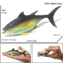 Juguetes realistas de criaturas marinas de silicona suave, modelo de juego de simulación, regalos para niños, decoración y aprendizaje, incluye medusa, caballito de mar, piraña, pulpo, pez volador, estrella de mar, calamar, atún, pez sierra, mero, tiburón cebra, compañero para el crecimiento del niño