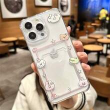 JKA Cartoon Bear Pattern, Card Bag With Photo Card, Mobile Phone Case, Shockproof And Drop-Proof, Suitable For IPhone17promax 17Pro 17  16 16pro 16promax 15pro 15promax14 14promax 13 12 11 Applicable To Galaxy S25/S22/S23/S24 Ultra/S25Edge/S25Plus,A56/A55/A54/A53/A36/A16,This Is A Cute And Fashionable Soft Shell.It Is The Best Choice For Giving Gifts To Friends. - 無色 - 查看 3