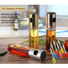 玻璃油喷雾瓶，厨房油雾泵喷雾器，适用于橄榄油、酱油、醋、空气炸锅、烧烤、细雾分配器 - 彩色 - 查看 6