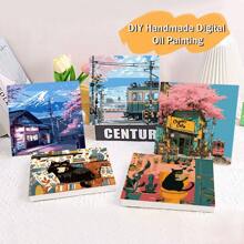 Paint By Number For Adults Beginner,Scenery Paint By Numbers,Landscape Paint By Numbers Kits Suitable For Home Wall Decoration, 8x8 Inch