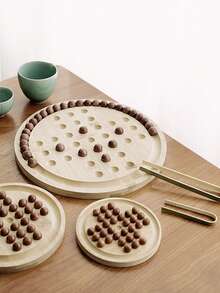 Wooden Kongming Chess - A Solitary Strategy Game With Standalone Pieces Providing Training. Independent Single Player Xiangqi Kongming Xiangqi Wooden Toy, Classic Independent Diamond Chess, Single Player Chess Board Game, Logic Thinking Training, Relaxing Toy With Storage