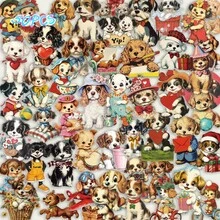 SCXXBSW 50 piezas de pegatinas transparentes de cachorros vintage americanos para decoración DIY, equipaje, guitarra, cuaderno, pegatinas creativas y divertidas de dibujos animados resistentes al agua - Multicolor - Ver 7