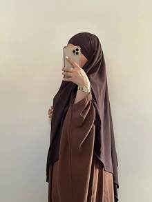 1 件优质 Hijab Khimar 和 Abaya 连衣裙，高品质 穆斯林女性祈祷头巾伊斯兰服装 Khimar - 彩色 - 查看 3