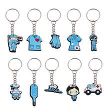 17 قطعة/مجموعة، طقم سلسلة مفاتيح طبية كرتونية! تشمل الطبيب والممرضة والقفازات والترمومتر والسماعة الطبية وصندوق الإسعافات الأولية والسيارة الإسعاف وغيرها من الإكسسوارات ذات الموضوع، هدايا صغيرة للمهنيين الطبيين، إكسسوارات السيارة، إكسسوارات حقيبة جوثيك Y2K، أربطة الرقبة مع حامل بطاقة الهوية، إكسسوارات السيارة، تميمة الحقيبة