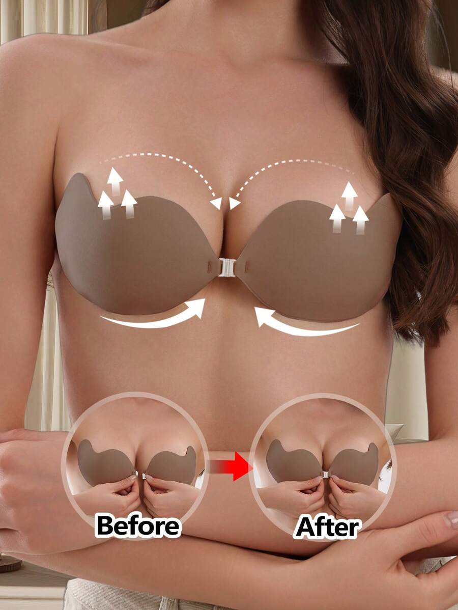 1 paquete de sujetador invisible tipo push up de mango para mujer, adecuado para lencería, vestido, body