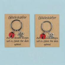 1 件/2 件，瓢虫和花朵钥匙扣，好运钥匙扣，可爱钥匙扣礼物，适合最好的朋友和家人汽车配件哥特 Y2k