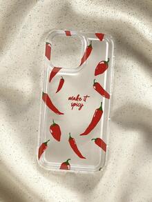 Ốp lưng điện thoại trong suốt chống sốc in hình ớt, với họa tiết ớt đỏ và dòng chữ "Make it Spicy", chống sốc, chống nước, chống trầy xước, chống rơi vỡ, tương thích với iPhone 13/11/12/16/14/15/15Pro/15Plus/15ProMax/7Plus/8Plus/X/XsMax/Xr/11Pro/12Pro/13Pro/14Pro/12mini/13mini/11ProMax/12ProMax/13ProMax/14ProMax/14Plus/6/6s/6Plus/7/8/16Pro/16Plus/16ProMax/SE và Quà sinh nhật mùa xuân cho Galaxy/A54/A14/A12/A13/A15/A32/A33/A24/A52S/S20/S21/S22/S23/S24/S23Plus/S24Ultra/S25/A15/A33/A23 - Nhiều màu - Xem 5