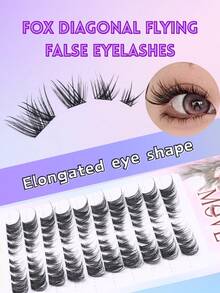 10排曼加纤细分段假睫毛 慵懒自嫁接浓密8-15mm斜飞眼尾假睫毛 轻盈透气单簇自嫁接3D立体浓密卷翘 派对必备DIY新手必备睫毛化妆品 - DD - 查看 6