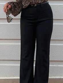 Jeta Ari Women Solid High Rise Tailored Suit Pants - Black - View 5