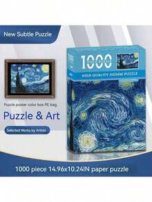 2025 New 1000 Piece High Difficulty Masterpiece Jigsaw Puzzle, Stress Relief Paper Puzzle, Museum-Level Art Reproduction, Adult Jigsaw Puzzle - Flat Poster Puzzle - Exquisite High Definition Puzzle - Home Decor - Birthday Gift - Holiday Gift - Halloween Gift - Christmas Gift - Perfect Gift - Present - Multicolor - View 7