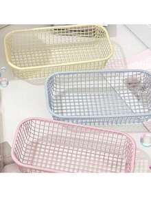 Cream Ins Style Storage Basket Highly Attractive Wrought Iron Small Basket Simple Office Makeup Table Desktop Sundries Sorting Storage Box - Multicolor - View 1