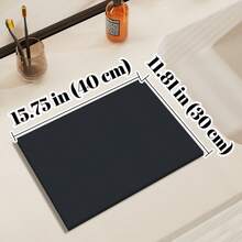1 Tấm thảm lau bát đĩa màu trơn, Tấm thảm máy pha cà phê silicon thấm nước chống trượt, Tấm thoát nước, Tấm thảm cà phê, Tấm thảm nhà hàng quầy bar, Tấm thảm cho thú cưng, Tấm thảm đựng đồ ăn, Tấm thảm phòng tắm, Đồ trang trí mặt bàn, Đồ dùng nhà bếp - màu đen - Xem 2