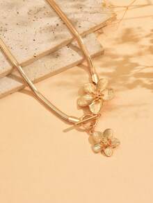 1 chiếc vòng cổ hợp kim thời trang hình hoa rắn vàng, trang sức choker dạng xích to bản thanh lịch, đa năng, thích hợp đeo hàng ngày, dự tiệc, đi nghỉ, lễ hội âm nhạc - Nhiều màu - Xem 3