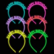 Happy Birthday Luminous Headband 6pcs