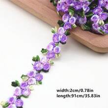 0.91m Floral Lace Trim Ribbon, Yellow & White Daisy Embroidered Polyester Fabric, Suitable For Wedding Decoration, Party Decoration And DIY Crafts | Elegant Design | Decorative Ribbon, Bouquet Ribbon - Multicolor - View 16