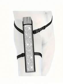 1PC Holographic Handheld Fan Pouch With Adjustable Strap,Fan Rave Holder,- Stylish Party Accessory For Women, Reflective Iridescent Design, Perfect For Christmas, Festivals, And Chinese Martial Arts Events,And Fan Holder & Thigh Holster Rave Accessories For Concert Festival Raves - Multicolor - View 8