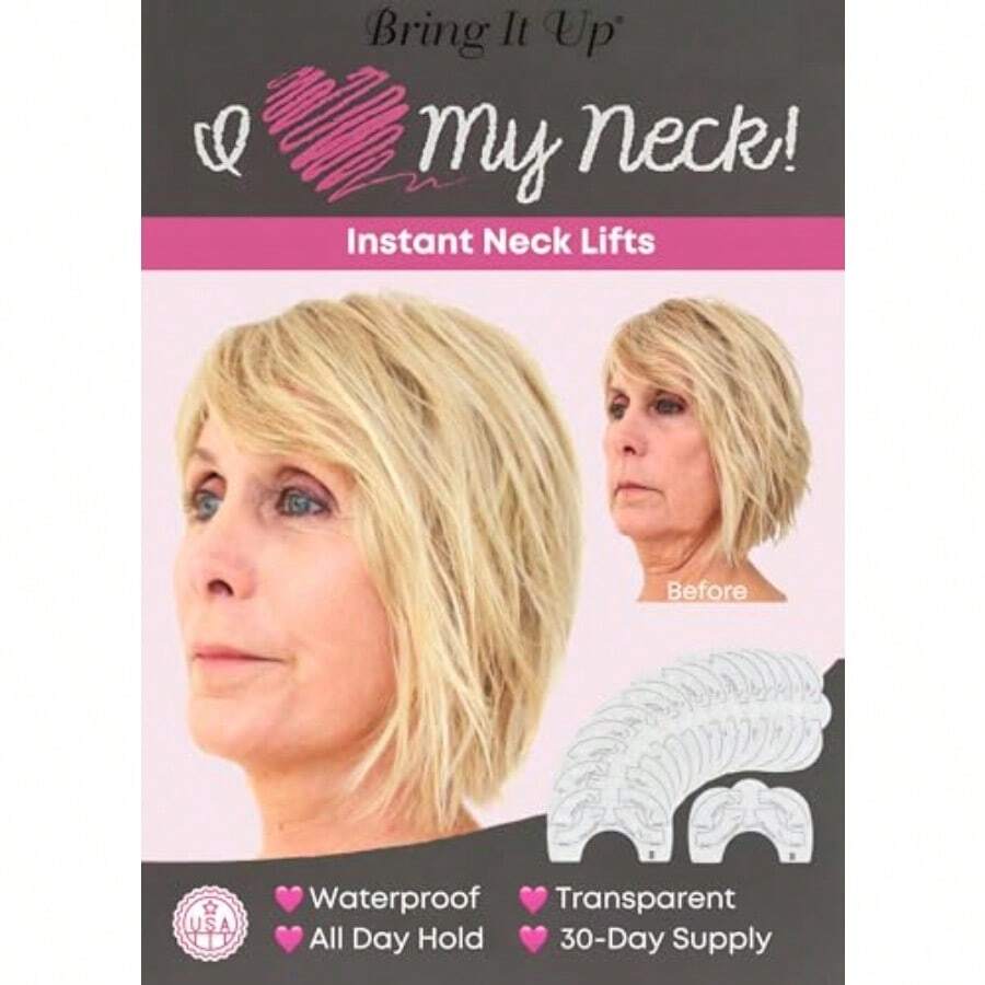 QY Instant Neck Lift Tape 30 Day Supply Transparent Neck Lifting Anti Wrinkle Stickers Tones Sagging Necklines Instantly Made In USA  1613 - 如圖 - 查看 1