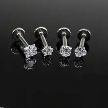 8 Stück / 13 Stück Liebe / Stern / Quadrat / Rund Form klare CZ Labret Lippen Ringe Nasenstecker Ohrringe aus Edelstahl für Helix Conch Knorpel Piercing Schmuck für Damen und Herren