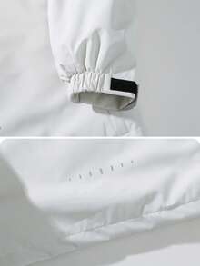 男士户外突击夹克，带帽防风、防水、防污登山夹克，带可拆卸风帽 - 白色 - 查看 5