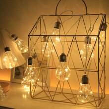 全新太阳能铜线灯泡串灯 - 复古爱迪生灯泡，8 种照明模式，驱虫 PET 材质，耐用塑料 | 室内/室外使用，露营吊灯 | 非常适合感恩节、万圣节、圣诞节装饰、花园、庭院、小路氛围 - 彩色 - 查看 6