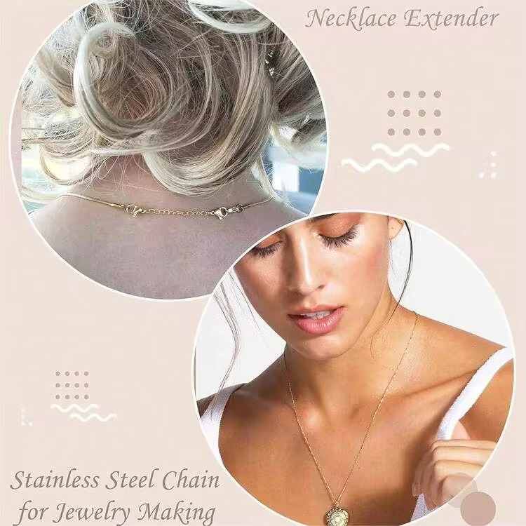 STAREDGE 1-9 Pcs Gold/Silver Stainless Steel Necklace Extension Chain, Jewelry Extender For Bracelet, Anklet, 2 In, 4 In, 6 In - Silver - View 6