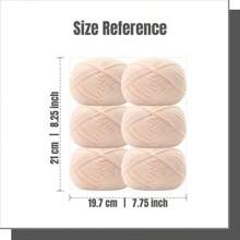 6 Rollen weiche Milchbaumwoll Garn Skeins je 25 Gramm Milchgarn zum Häkeln & Stricken, einfarbige Strickgarne zum Weben von Garn, gehäkeltes Garn Bastelmaterial für DIY Handwerke, Spinnen