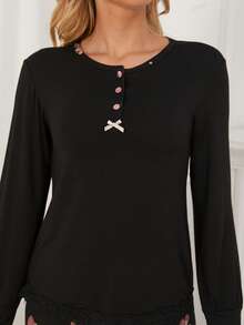 Spring/Autumn Heart Pattern Pajama Set, Women Casual Comfortable Loungewear Set, Fall Clothes - Multicolor - View 5