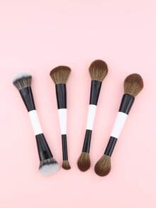 4件套多功能化妆刷套装，包含腮红刷、粉底刷、散粉刷、高光刷、遮瑕刷，适合女孩和女士使用。化妆刷套装，化妆刷套装，化妆刷套装，全套化妆工具，化妆刷套装，化妆刷套装，化妆礼盒套装 - 黑與白 - 查看 7