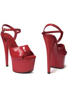WUXIN H&P Women's 7 In Platform Sandal Heels Ankle-Strap 7 In Pole Dance High Heel Platform,17 Cm Exotic Platform Pole Dancer Heels Shoes Stiletto - Đỏ - Xem 7