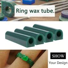 1 pezzo Tubo di cera da intaglio per la realizzazione di anelli, forniture per la fusione a cera persa, cera da modellazione dura per la realizzazione di stampi per la fusione di anelli in gioielleria, con strumento per intagliare la cera, anello in cera intagliato pratico, tubo, anello, striscia di cera, anello verde, stampo per la realizzazione di gioielli, cera intagliata speciale per la realizzazione di modelli, tubo di cera circolare, anello, anello di cera, tubo di cera intagliata solida, utilizzato per stampi di fusione di anelli