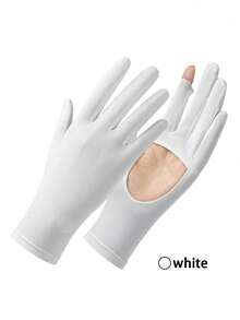 Easypie Selection 女士冰丝露指防晒手套 - 防紫外线和触摸屏，透气夏季驾驶运动手套 - 露指手套 - 查看 9