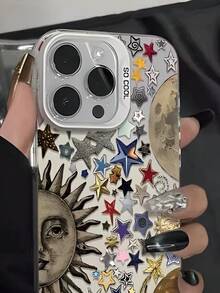 Star Sun Emoticon Phone Case Suitable For Compatible With Iphone17,16, 15, 14, 13, 12, 11, PRO MAX,16e As Well As X, XS, PLUS, Galaxy S22/23/24 Ultra/FE+ - 彩色 - 查看 3