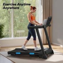 MERACH Foldable Treadmill With Incline, 7.5MPH Quiet Treadmills For Home With Double Deck Technology, 4 Silicone Shock Cushion, Heart Rate Monitoring,16.5" Wider Belt, APP, 6% Manual Incline - US A Type Plug(110-127V) - View 9