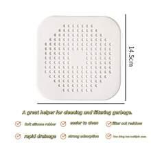 1 pièce Couvercle de drain carré en silicone avec ventouse, filtre à cheveux pour douche, passoire étanche pour baignoire et évier de cuisine, accessoire de décoration de salle de bain