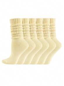 3 pares de calcetines altos de mujer gruesos y cálidos, aptos para todas las estaciones, calcetines tipo botas caídos