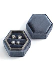 4 件简约方晶锆石装饰磁性夹式耳环，男士日常配饰时尚珠宝礼物 - 男士耳夾倆件套 - 查看 14