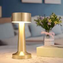 1 قطعة مصباح مكتب لاسلكي قابل للشحن، قابل للتعتيم ب- 3 ألوان، بتشطيب من النحاس المصقول، مناسب لغرفة النوم والمعيشة والمكتب والسكن الجامعي والبار والحفلات والمطاعم، إضاءة LED، إضاءة ليلية، غطاء مصباح، إضاءة - متعدد الألوان - مشاهدة 16