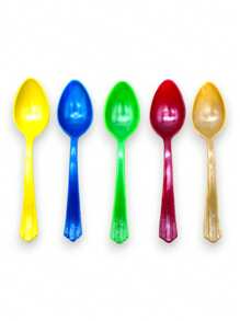 24 Pz Cuchara Sopera Plástico Reutilizables De 18cm Fiesta Colores. - Multicolor - Ver 9